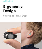 Afflatus Ear Plugs for Sleeping Noise Cancelling, 2 Pairs (S+L) Comfortable Reusable Noise Reduction Ear Plugs, Earplugs for Sleep, Snoring Light Grey
