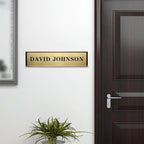SINKAA Personalized Name Plate for Door or Wall, 2 x 8 inch Custom Office Aluminum Door Name Plates with Two Lines Custom Text, Office Gifts for Coworkers Boss Teacher, Employee Appreciation Gifts