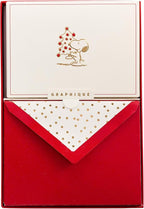 Graphique Peanuts Holiday Designer Cards Luxe Collection, Christmas Greetings, Gold Foil Embossed Stationary Boxed Set, 15 Blank Cards with 16 Envelopes, 5.9" x 8.67"