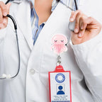 2Pcs Funny Jellyfish Badge Reel Retractable for Nurse, Doctor, Medical Worker Nursing Student | Cute Pediatric Nurse ID Name Badge Holder with 24” Durable Nylon Retractable Cord Alligator Clip