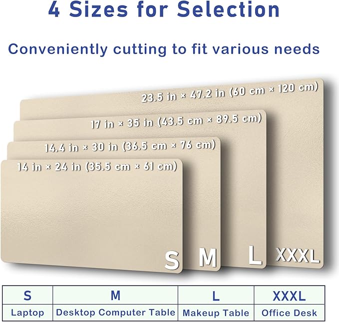 Boutilon Leather Desk Pad Protector,Non-Slip Mouse Pad,Laptop Desk Pad,Office Mouse Mat,Waterproof Leather Desk Blotter,Desk Writing Pad for Office and Home (L-Golden,35"x 17")