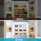KJIXYUNG 6 Pack Clear Stackable Storage Bins with Lids, Large Plastic Pantry Organizers and Storage Containers for Kitchen Cabinet, Fridge, Closet, Bathroom - BPA-Free Home Organization Must Haves