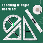 Magnetic Geometry Tool, Protractor, Triangle Rulers Easy Attachment Blackboard Measurement Kit, Teacher Board Protractor Multi-Purpose Kit Large (Transparent-2pc)
