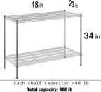 Regal Altair 21" Deep x 48" Wide x 34" Height Wire Shelving Kit | 2-Tier | NSF Commercial Storage Rack Unit