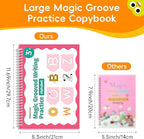 Timetome Large Magic Grooved Writing Practice for Kids 3-5, Grooved Writing Books Ages 6-8, Magic Book Handwriting Practice for Kids 5-7, Preschool Workbook Tracing Books for Boys & Girls
