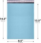 Light Blue Poly Bubble Mailers 8.5x14.5 inch #3 | Self Seal Padded Envelopes | Cushioned Bubble Mailer | Usable Size 8.5x13.5 | WaterProof | Lightweight mailing Shipping Bags | 100 Pack Bulk