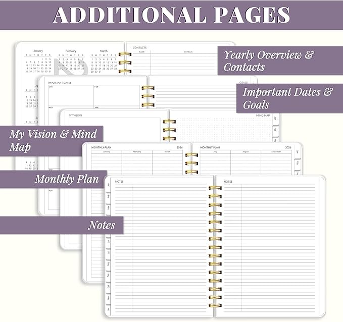 2026 Planner 8.5 x 11, Large Weekly Monthly Planners with Tabs, A4 Spiral Bound Daily Calendar 2026 Planner, 12 Month Agenda from Jan. to Dec., Flexible Cover Appointment Book(Color Butterfly)
