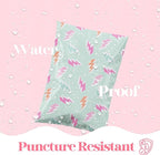 Pretty Package Store 10x13 Designer Poly Mailer 100 Pack Heavy Duty Waterproof Self Seal Shipping Bags for Small Business Large Mailing Envelopes Bulk Tear Resistant Cute Packaging Lightning Bolt