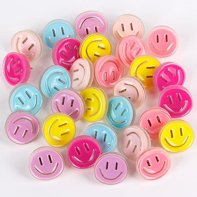 Push Pins,30pcs Push Pins for Cork Board Decorative Thumb Tacks Cute Fun Thumb Tacks Decorative for Photo Wall, Feature Wall,Map, Bulletin Board, Office or Home (Mix)