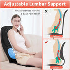 comrelax Back Massager for Chair with 8 Motors, Massage Chair Pad, Seat Massager with Lumbar Support,Heating Pad for Home/Office/Wife/Husband/Christmas