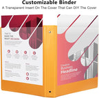 CIXILDTS 6-Pack 1-Inch Binder, Standard 3 Ring Binder Fit Letter Size Paper, Presentation View Binders, Orange
