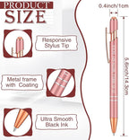 Zonon 12 Pcs Inspirational Pens Bulk Funny Ballpoint Pen with Stylus Tip Motivational Gifts for Valentine's Day Teacher Coworkers Nurse School Office Supplies(Rose Gold,Bible Style)