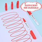 Affisure Red Permanent Markers Bulk, 75 Count, Quick Drying and Fade Resistant, Fine Point Marker works on Paper, Plastic, Metal, Wood, Perfect for Classroom, Home, Office
