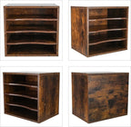 PAG Mail Sorter, Wood Countertop Literature Organizer, Office Supplies Desktop File Bill Paper Organizer for Home School, 4 Compartments, Antique Brown