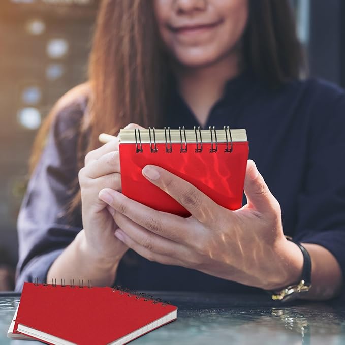 Tenceur 54 Pcs Pocket Notebook Small 3 x 5 Inch Red Spiral Notepads Mini Top Bound Notebook with Lined 120 Pages Ruled Memo Pads for Office College Nurse Essentials Back to School Gift