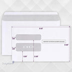50 W2 Envelopes Self-Seal For W2 2-Up IRS Tax Forms W2 Double Window Security Envelopes For QuickBooks Online, Desktop, ADP and Other Software W2 Forms, Pack of 50 Envelopes