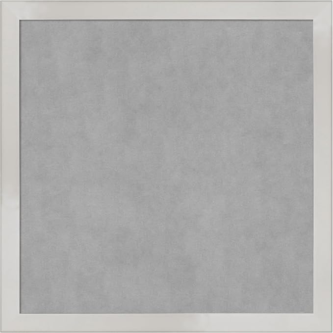 Amanti Art Silver Framed Magnetic Board 13x13 X-Small Vision Board for use with Magnets, 100% Metal Sheet to Display Items as Office Decor or for Home Organization in mudroom, Kitchen or Kids Room