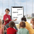 Dry Erase Board with Stand - Double Sided 28"x20" Portable Writing Whiteboards, Height Adjustable & 360° Rotating U Stand Magnetic Whiteboard for Home, School, Restaurant & Presentation