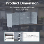 ERGO COLLECT Desk Privacy Panel,2PCS L-Shaped Clamp-On Office Desk Divider,2-in-1 Adjustable Acoustic Desktop Partition Or Under Desk Modesty Screen,for Office,Home,Felt (Grey, 39.4" x 15.7")