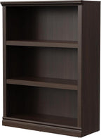 Bevfint 43 in Tall Bookcase, 3-Tier Bookshelf Open Storage, 33 inch Wide Floor Standing Indoor Furniture, Book Cases for Home School Library Office Bedroom Kids, Dark Cherry 3 Tiers