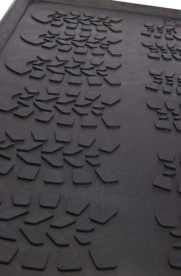 Envelor Rubber Boot Tray for Entryway Indoor Shoe Trays for Mudroom Wet Shoe Mat Tray Multiuse Rubber Water Tray Mud Mat Winter Boot Mat Large Utility Tray, Footsteps, 32 x 16 Inch, 2 Pack