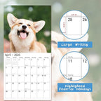 2026 Wall Calendar, November 2025 - December 2026, Wall Calendar Corgis, 12" x 24" Opened,Full Page Months Thick & Sturdy Paper for Calendar Organizing & Planning