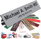 Door Name Plate Personalized for Office Gray Plastic Name Plate Black Letters - Made in USA 2x6 B8