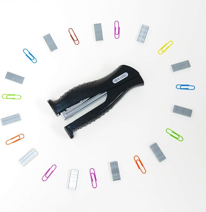 BAZIC Products Stand-Up Stapler w/500 Staples, Full Strip Size Standard (26/6), Black Durable Desktop Staplers for Home Office School, 1-Pack