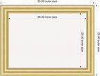 Amanti Art White Cork Board for Wall, 25x33 Vision Board with Gold Frame, Medium Corkboard Office Decor for Home Organization, Traditional Corkboard Pinboard to Display Items for Home Organization
