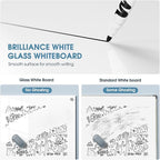 MaxGear Glass Whiteboard Tempered Magnetic Dry Erase Board 60 x 40 Inch Ultra White, Frameless Wall Mounted, Office Classroom Conference Room Home Use, Includes Markers, Eraser, Magnets & Mounting Kit
