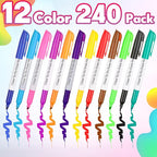 Sepamoon 240 Pack Dry Erase Markers Bulk Chisel Tip Whiteboard Markers Pens Low Odor for Office Home(Multicolor)