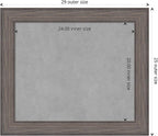 Amanti Art Grey Framed Magnetic Board 25x29 Medium Vision Board for use with Magnets, 100% Metal Sheet to Display Items as Office Decor or for Home Organization in mudroom, Kitchen or Kids Room
