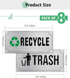 Magicheap Trash and Recycle Stickers 8 Pack, Waterproof Recycle Sticker and Trash Stickers, Trash Bin Labels Combo for Home Indoor Outdoor Office Garbage Can Waste Bin