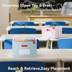 ThinkTex Accordion File Organizer, 12 - Pocket Expanding File Folders Upright & Open Top,for Paper Receipts, Bills&Taxes Organizer, Letter/A4 Size for School, Office, Home with tab-Pinkish Purple
