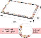 SXboxing Sticky Notes 4X6 Inches, 2 Pack Large Cute Self-Stick Pads, Bright Funny Memo Pads Easy to Stick for Home, Office Blue Boho Flowers
