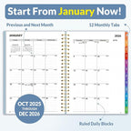 SUNEE 2026 Weekly and Monthly Planner - from January 2026 - December 2026, Daily Agenda Planner with Monthly Tab, Flexible Cover, Note Pages, Pockets, Bookmark, Spiral Binding, Gray Blue, 6.4" x 8.3"