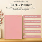 Mantra Planner 2026 Planner, Daily Journal & Gratitude Journal All-In-One with To Do List, Self Care Prompts & Habit Tracker - 5.8 x 8.3 - Pink