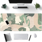 Green Simple Cat Desk Mat Sleeping Cute Long Cool Mouse Pad for Laptop Gaming Computer Keyboard Pad Office Decor Desk Pads Accessories On Top of Desks Office Supplies Mat (31.5x11.8In) Stitched Eges