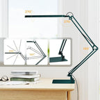 SKYLEO LED Desk Lamp with Slim Base - Adjustable Swing Arm Desk Light, Dimmable, Timer, Eye Protection, Memory Function, 1300LM, 12W, Green