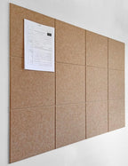 DECORITA Felt Wall Tiles | Large Cork Board Alternative | Aesthetic Felt Bulletin Board for Office, Home & Classroom | Large Cork Boards for Walls Pinboard (12-Pack) | Suntan