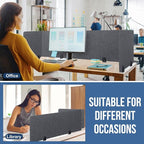 Yaomiao 3 Pcs Acoustic Desk Divider Soundproof Desk Privacy Panel Freestanding Desk Partitions Sound Absorbing for Students Office Reduce Noise Visual Distractions (Dark Gray,60 x 16", 24 x 16")