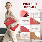 Skyygemm 48 Pcs Classification Folders Letter Size, 1 Divider Pressboard File Folder with Fasteners, Expanding File Organizer Bulk for School Teachers, Office Employee, Coworker, Staff (Red)