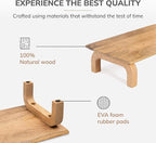 Anji Mountain Monitor Stand - Desktop Organizer & Laptop Riser, Ergonomic Monitor Riser, Space-Saving Monitor Stand for Desk, Durable Construction, Easy Assembly, Ideal for Home & Office,Natural