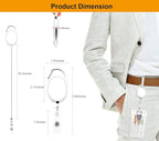 Fushing 20Pcs Retractable ID Badge Holders ID Badge Reels with Clip Retractable Badge Holders for Office Worker Doctor Nurse(White)