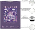 Fuxi Coloring Books for Kids Ages 8-12 Girls, 50 Sheets (73lb/120gsm) Blank Paper Drawing Pad + 50 Designs Blank Paper for Kids Coloring, Christmas Gifts for Grandkids.