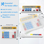 Desktop Calculator with Extra Large 5-Inch LCD Display, 12-Digit Two Way Power Solar & Battery Office Calculator with Big Buttons for Business, Accounting & Home Use(Blue)