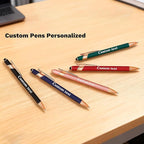 CRME Bulk Custom Pens Personalized Customized Engraved Writing Pen with Name Logo Soft Grip Ball Point Pen for Men Women Smooth Writing Black Ink for Business School Office Supplies Dark Green Pens