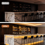 CUBITOR Under Cabinet Led Light Strip kit,2 Roll x 16.4ft Cuttable 6500K COB,Diffused Power with 8 JST & 2 Hardwired Outlets,Touch Sensor for Gun Safe Case,Book Shelf,Floating Shelf,Slat Wall Panel