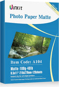 Uinkit 120 Sheets Presentation Paper Matte 8.5x11 Inkjet 48lb 180gsm Single Side Printable Photo for All Dye Ink Inkjet Printers