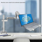 HILLPORT Monitor Arm Laptop Tray Holder Bracket Tablet White 10-16 inch Vesa 75 mm and 100 mm Mounting Plate with Sliding Pad Black XY360W